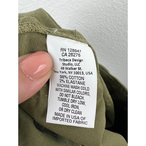 NILI LOTAN Jenna Pant with Tape Khaki Pants, Military Army Olive Green, Size 0 - Picture 8 of 9